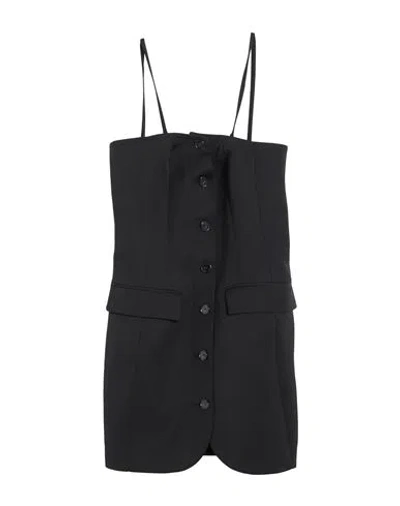 Dondup Woman Mini Dress Black Size 2 Virgin Wool, Elastane
