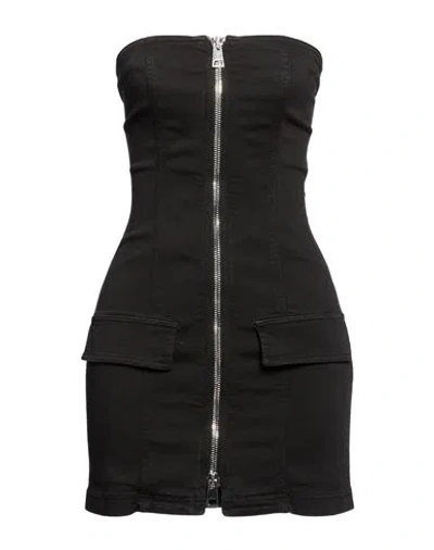 Dondup Woman Mini Dress Black Size 4 Cotton, Elastomultiester, Elastane