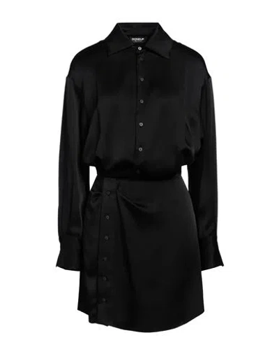 Dondup Woman Mini Dress Black Size 6 Acetate, Viscose In Blue