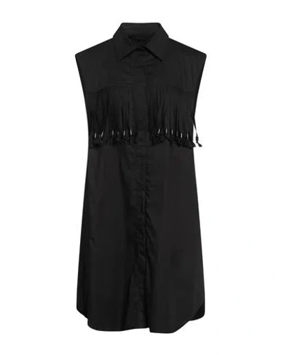 Dondup Woman Mini Dress Black Size 6 Cotton, Elastane