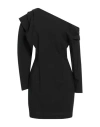 DONDUP DONDUP WOMAN MINI DRESS BLACK SIZE 4 POLYESTER, VIRGIN WOOL, ELASTANE