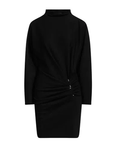 DONDUP DONDUP WOMAN MINI DRESS BLACK SIZE 6 VISCOSE, POLYAMIDE, ELASTANE