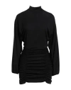 Dondup Woman Mini Dress Black Size L Polyester, Elastane In Black