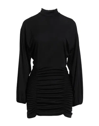 Dondup Woman Mini Dress Black Size L Polyester, Elastane