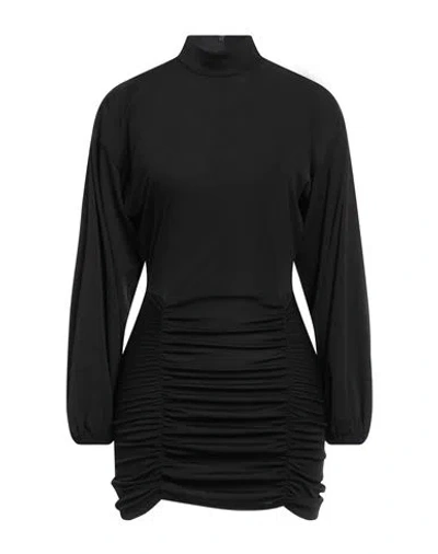 Dondup Woman Mini Dress Black Size M Polyester, Elastane