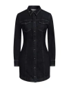 Dondup Woman Mini Dress Blue Size 12 Organic Cotton, Recycled Elastane In Blue