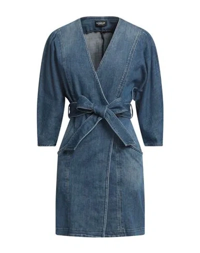 Dondup Woman Mini Dress Blue Size 6 Cotton, Elastomultiester, Elastane