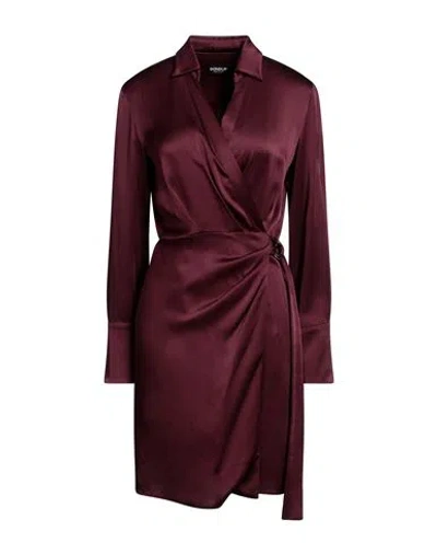 Dondup Woman Mini Dress Burgundy Size 8 Acetate, Viscose