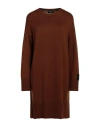 Dondup Woman Short Dress Cocoa Size 6 Wool In Brown
