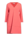 Dondup Woman Mini Dress Coral Size 4 Polyester, Elastane In Red