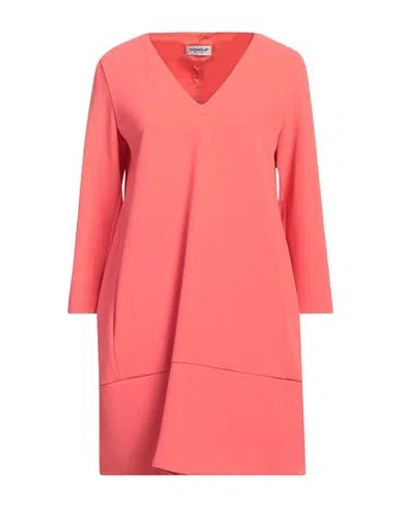 Dondup Woman Mini Dress Coral Size 4 Polyester, Elastane In Red
