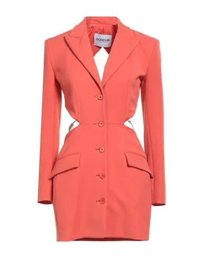 Dondup Woman Mini Dress Coral Size 8 Polyamide, Cotton, Elastane In Red