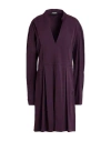 Dondup Woman Mini Dress Dark Purple Size 6 Viscose, Elastane In Purple