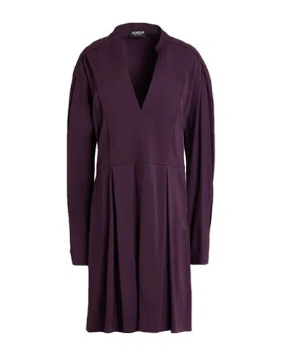 Dondup Woman Mini Dress Dark Purple Size 6 Viscose, Elastane