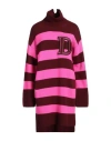 Dondup Striped Turtleneck Pullover In Pink