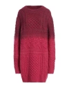 Dondup Woman Mini Dress Garnet Size 6 Mohair Wool, Wool, Acrylic, Polyamide In Red