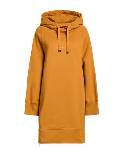 Dondup Woman Mini Dress Marigold Size L Cotton, Elastane In Orange