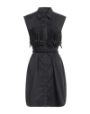Dondup Woman Mini Dress Midnight Blue Size 10 Cotton, Elastane In Blue