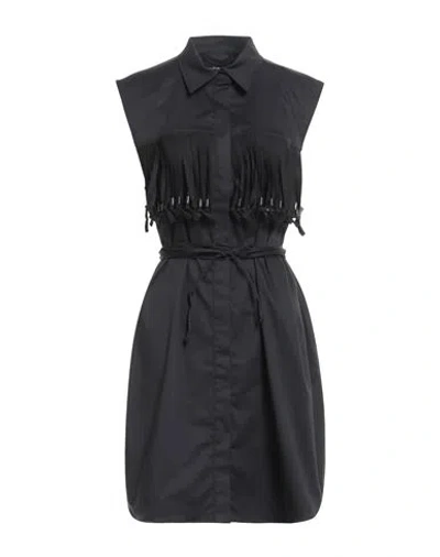 Dondup Woman Mini Dress Midnight Blue Size 10 Cotton, Elastane