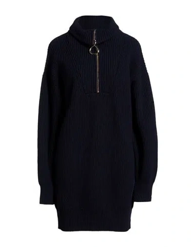 Dondup Woman Mini Dress Midnight Blue Size 6 Wool In Black