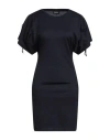 Dondup Woman Short Dress Midnight Blue Size L Cotton