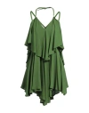 Dondup Woman Mini Dress Military Green Size 8 Acetate, Silk
