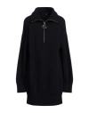 Dondup Woman Mini Dress Navy Blue Size 6 Wool In Navy Blue
