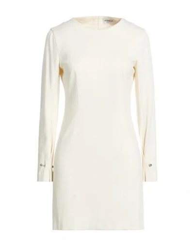 Dondup Woman Mini Dress Off White Size 12 Viscose, Polyamide, Elastane