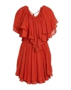Dondup Woman Mini Dress Orange Size 2 Viscose