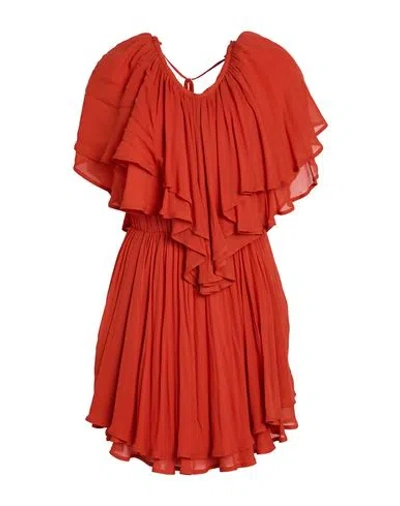 Dondup Woman Mini Dress Orange Size 2 Viscose
