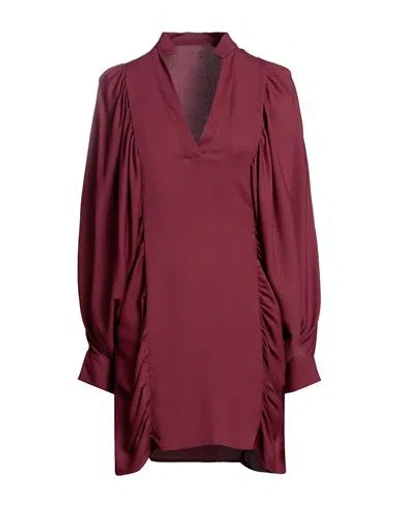 Dondup Woman Mini Dress Plum Size 6 Acetate, Silk In Purple