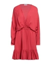 Dondup Woman Mini Dress Red Size 2 Acetate, Silk