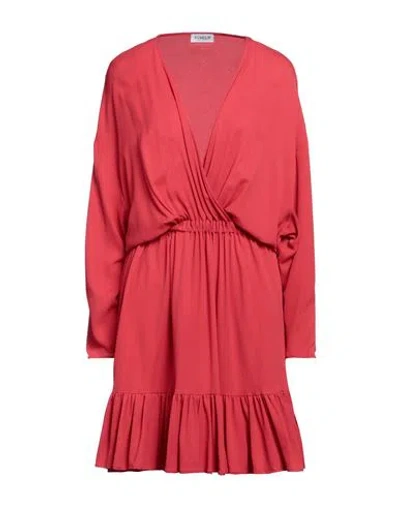 Dondup Woman Mini Dress Red Size 2 Acetate, Silk