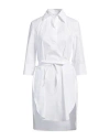 Dondup Woman Mini Dress White Size 12 Cotton
