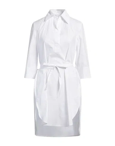 Dondup Woman Mini Dress White Size 12 Cotton
