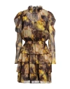 Dondup Woman Mini Dress Yellow Size 6 Viscose