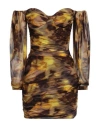 Dondup Woman Mini Dress Brown Size 8 Viscose In Yellow