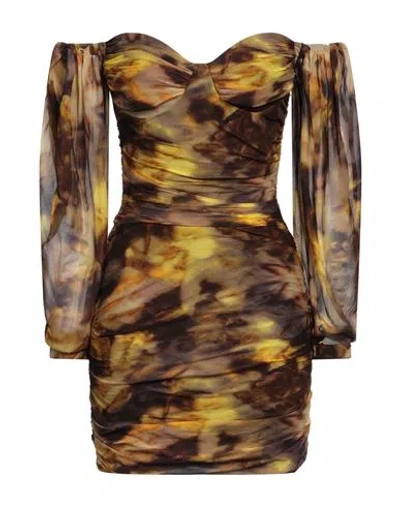 Dondup Woman Mini Dress Yellow Size 8 Viscose