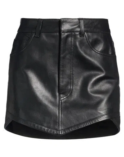 Dondup Woman Mini Skirt Black Size 2 Lambskin
