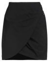Dondup Woman Mini Skirt Black Size 6 Polyester, Wool, Elastane In Black