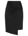 DONDUP DONDUP WOMAN MINI SKIRT BLACK SIZE 6 VISCOSE, POLYAMIDE, ELASTANE