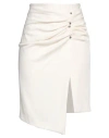 Dondup Woman Mini Skirt Cream Size 6 Viscose, Polyamide, Elastane In White