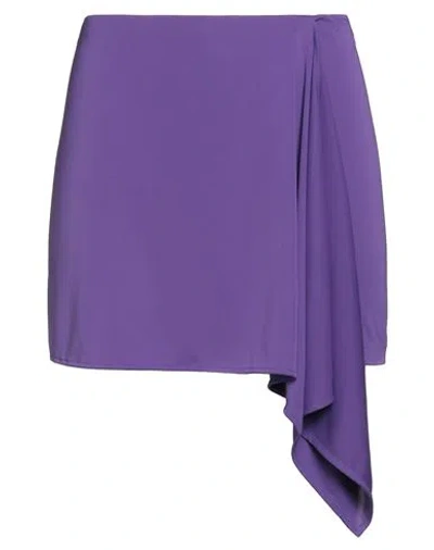 Dondup Woman Mini Skirt Purple Size M Polyester