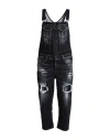 Dondup Woman Overalls Black Size 27 Cotton, Elastane In Black