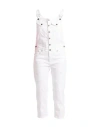 Dondup Woman Overalls White Size 28 Cotton, Elastomultiester, Elastane