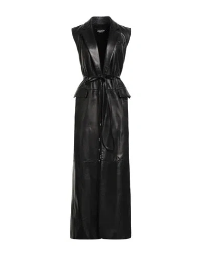 Dondup Woman Overcoat & Trench Coat Black Size 8 Lambskin