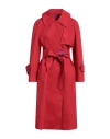 Dondup Woman Overcoat & Trench Coat Red Size 10 Cotton In Red