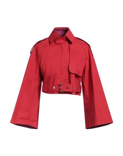 Dondup Woman Jacket Red Size 4 Cotton
