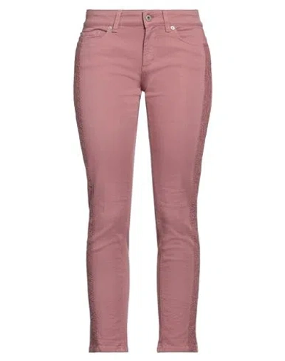 Dondup Woman Pants Antique Rose Size 32 Cotton, Elastane, Polyester In Pink