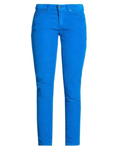 Dondup Woman Pants Azure Size 28 Cotton, Lyocell, Elastane In Blue